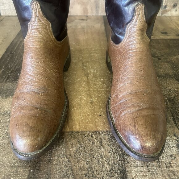 Lucchese Handmade L5339 Vintage Ostrich Roper Western Cowboy Boots Mens 11 D - Picture 4 of 12
